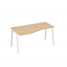 Стол эргономичный левый "Техно" на металлокаркасе TRE натуральный дуб / металлокаркас белый А4 Б3 065 НД