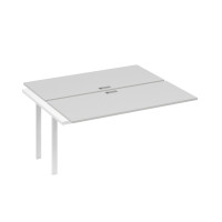 Секция стола 2х160 рабочей станции на каркасе UNO серый / металлокаркас белый А4 Б1 175-1 СЕ