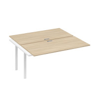 Секция стола рабочей станции на металлокаркасе TRE (2х160) дуб скандинавский / металлокаркас белый А4 Б3 178-1 ДК