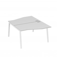 Рабочая станция столы Техно (2х140) каркас TRE серый / металлокаркас белый А4 Б3 190 СЕ