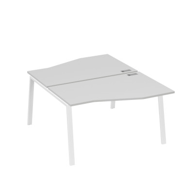 Рабочая станция столы Техно (2х140) каркас TRE серый / металлокаркас белый А4 Б3 190 СЕ