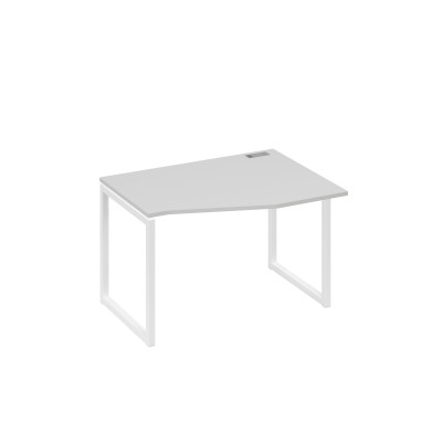 Стол на металлокаркасе QUATTRO "Техно" эргономичный правый серый / металлокаркас белый А4 Б4 062 СЕ