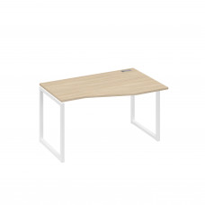 Стол правый "Техно" на металлокаркасе QUATTRO эргономичный дуб скандинавский / металлокаркас белый А4 Б4 064 ДК