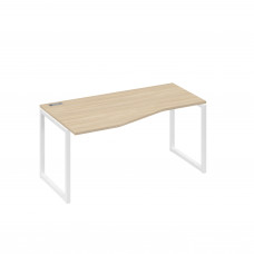 Стол эргономичный левый "Техно" на металлокаркасе QUATTRO дуб скандинавский / металлокаркас белый А4 Б4 065 ДК