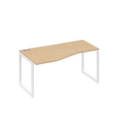 Стол эргономичный левый "Техно" на металлокаркасе QUATTRO натуральный дуб / металлокаркас белый А4 Б4 065 НД