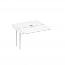 Секция стола рабочей станции на металлокаркасе QUATTRO (2х120) белый премиум / металлокаркас белый А4 Б4 170-1 БП