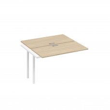 Секция стола рабочей станции на каркасе DUE (2х120) дуб скандинавский / металлокаркас белый А4 Б2 170-1 ДК