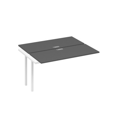 Секция стола рабочей станции на металлокаркасе QUATTRO (2х140) антрацит премиум / металлокаркас белый А4 Б4 171-1 АР