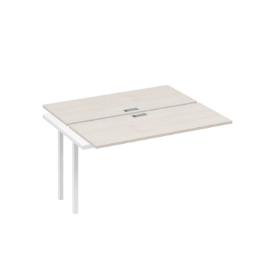 Секция стола рабочей станции на металлокаркасе QUATTRO (2х140) дуб / металлокаркас белый А4 Б4 171-1 ДШ