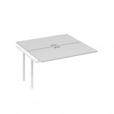 Секция рабочей станции на опорах DUE (2х140) серый / металлокаркас белый А4 Б2 174-1 СЕ