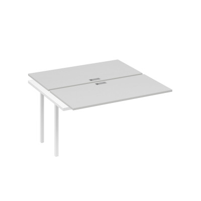 Секция рабочей станции на опорах DUE (2х140) серый / металлокаркас белый А4 Б2 174-1 СЕ