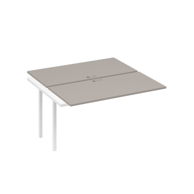 Секция стола станции на каркасе QUATTRO 2х140 мокко премиум / металлокаркас белый А4 Б4 174-1 МП