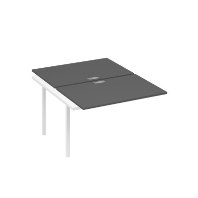 Секция стола на каркасе QUATTRO (2х120) антрацит премиум / металлокаркас белый А4 Б4 176-1 АР