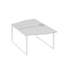 Рабочая станция каркас QUATTRO (2х120) столы Техно серый / металлокаркас белый А4 Б4 189 СЕ