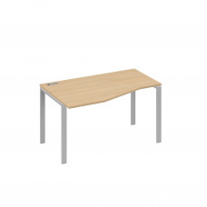 Стол левый "Техно" на металлокаркасе UNO эргономичный натуральный дуб / металлокаркас серый А4 С1 063 НД