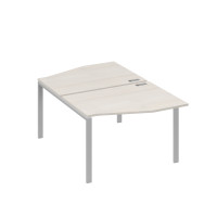 Рабочая станция столы Техно на металлокаркасе UNO (2х120) дуб / металлокаркас серый А4 С1 189 ДШ