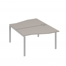 Рабочая станция каркас UNO столы (2х140) Техно мокко премиум / металлокаркас серый А4 С1 190 МП