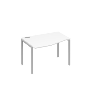 Стол "Техно" левый на металлокаркасе DUE эргономичный белый премиум / металлокаркас серый А4 С2 061 БП