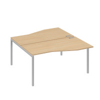 Станция со столами Техно эргономичными (2х160) каркас DUE натуральный дуб / металлокаркас серый А4 С2 191 НД