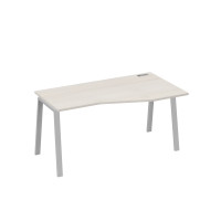 Стол правый "Техно" на металлокаркасе TRE эргономичный дуб / металлокаркас серый А4 С3 066 ДШ