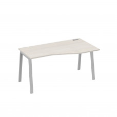 Стол правый "Техно" на металлокаркасе TRE эргономичный дуб / металлокаркас серый А4 С3 066 ДШ