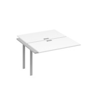 Секция рабочей станции на металлокаркасе UNO (2х120) белый премиум / металлокаркас серый А4 С1 173-1 БП