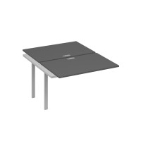 Секция стола станции на каркасе TRE 2х120 антрацит премиум / металлокаркас серый А4 С3 176-1 АР
