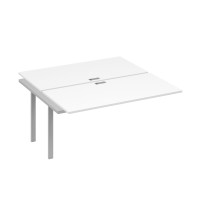 Секция стола рабочей станции 2х160 с металлокаркасом UNO белый премиум / металлокаркас серый А4 С1 178-1 БП