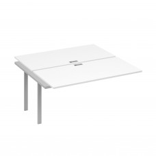 Секция стола рабочей станции 2х160 с металлокаркасом UNO белый премиум / металлокаркас серый А4 С1 178-1 БП