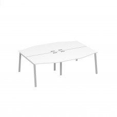 Рабочая станция (4х120) столы Техно каркас UNO белый премиум / металлокаркас серый А4 С1 189-2 БП