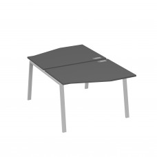 Рабочая станция со столами Техно на металлокаркасе TRE (2х120) антрацит премиум / металлокаркас серый А4 С3 189 АР