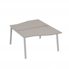 Рабочая станция столы Техно (2х140) каркас TRE мокко премиум / металлокаркас серый А4 С3 190 МП