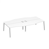 Станция на каркасе TRE со столами Техно 4х160 белый премиум / металлокаркас серый А4 С3 191-2 БП