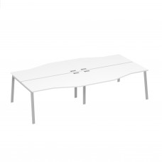 Станция на каркасе TRE со столами Техно 4х160 белый премиум / металлокаркас серый А4 С3 191-2 БП
