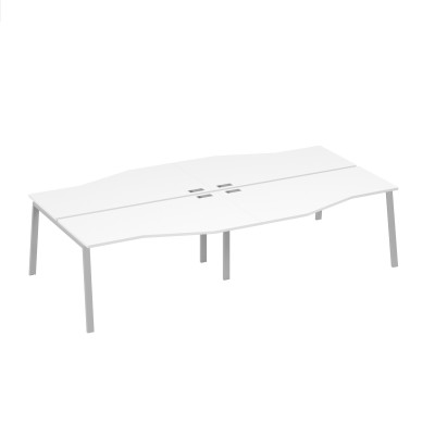 Станция на каркасе TRE со столами Техно 4х160 белый премиум / металлокаркас серый А4 С3 191-2 БП