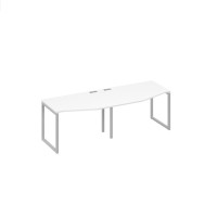 Станция QUATTRO 2х120 столы Техно на металлокаркасе белый премиум / металлокаркас серый А4 С4 061-2 БП