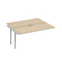 Секция стола рабочей станции на металлокаркасе QUATTRO (2х160) дуб скандинавский / металлокаркас серый А4 С4 175-1 ДК