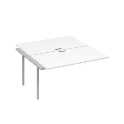 Секция стола рабочей станции на металлокаркасе DUE (2х140) белый премиум / металлокаркас серый А4 С2 177-1 БП