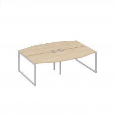 Рабочая станция со столами Техно (4х120) на металлокаркасе DUE дуб скандинавский / металлокаркас серый А4 С2 189-2 ДК