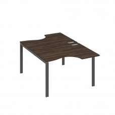 Рабочая станция столы (2х120) эргономичные "Классика" опоры UNO дуб ристретто/ металлокаркас антрацит А4 А1 183 ДР