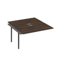Секция стола рабочей станции на металлокаркасе DUE (2х140) дуб ристретто/ металлокаркас антрацит А4 А2 177-1 ДР