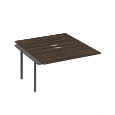 Секция стола рабочей станции на металлокаркасе DUE (2х140) дуб ристретто/ металлокаркас антрацит А4 А2 177-1 ДР