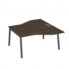 Рабочая станция каркас TRE столы (2х160) эргономичные Техно дуб ристретто/ металлокаркас антрацит А4 А3 188 ДР