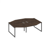 Cтанция QUATTRO столы Техно 4х120 эргономичные дуб ристретто/ металлокаркас антрацит А4 А4 186-2 ДР