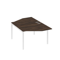 Рабочая станция каркас DUE (2х120) с эргономичными столами Техно дуб ристретто/ металлокаркас белый А4 Б2 186 ДР