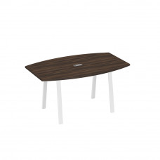 Стол 160 переговорный на ножках TRE дуб ристретто/ металлокаркас белый А4 Б3 111 ДР