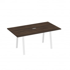 Стол 180 с металлокаркасом TRE для переговоров дуб ристретто/ металлокаркас белый А4 Б3 122 ДР