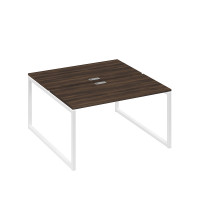 Рабочая станция 2х140 на опорах QUATTRO дуб ристретто/ металлокаркас белый А4 Б4 174 ДР