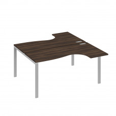 Рабочая станция UNO (2х160) со столами эргономичными дуб ристретто/ металлокаркас серый А4 С1 182 ДР