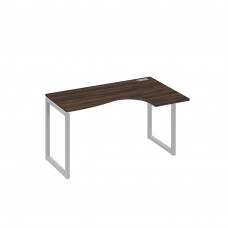 Стол металлокаркас QUATTRO эргономичный правый "Классика" дуб ристретто/ металлокаркас серый А4 С4 034 ДР